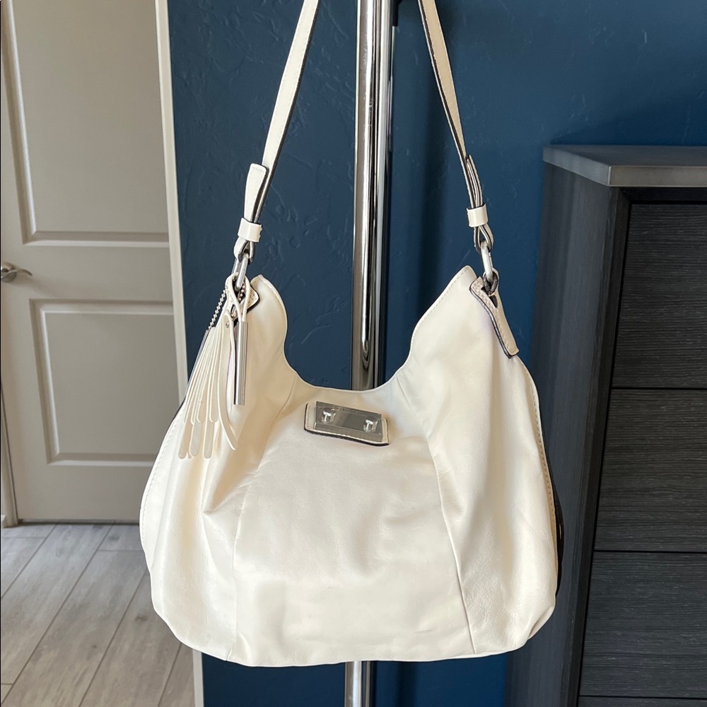 Calvin Klein Leather Cream Shoulder Bag
